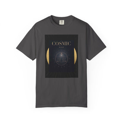 grey Navy   Cosmic Moon Phase T-Shirt — "COSMIC" Gold Celestial Graphic Tee