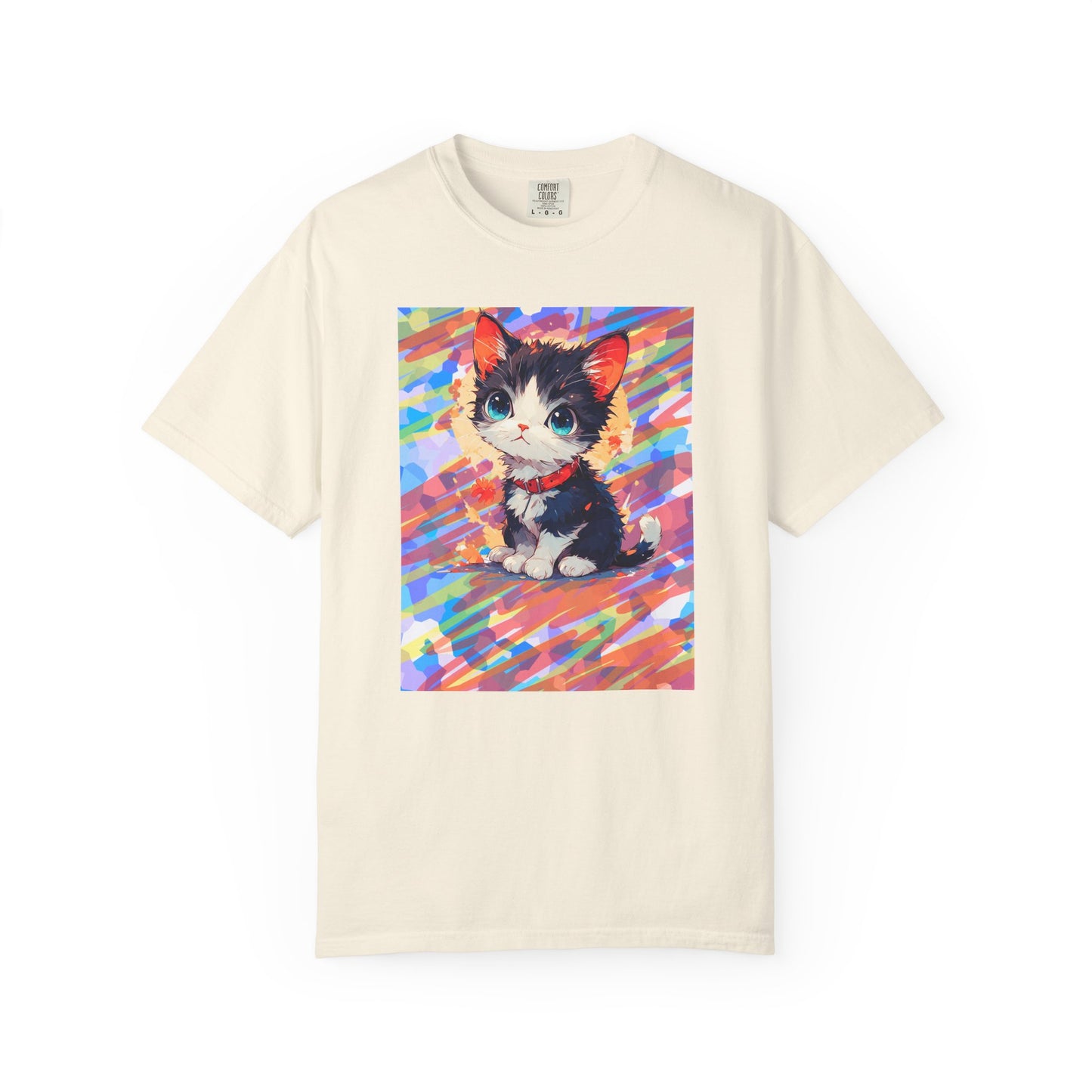 ivory Cute Kawaii Kitten  T-Shirt Colorful Anime Cat Graphic Tee