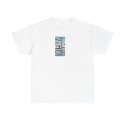 summer T-shirt white beach and sunset 