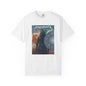 white Enigma Astral T-Shirt — Zodiac Wheel & Cosmic Raven Graphic Tee