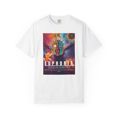 White Euphoria Psychedelic Art T-Shirt- Music festivals 2026